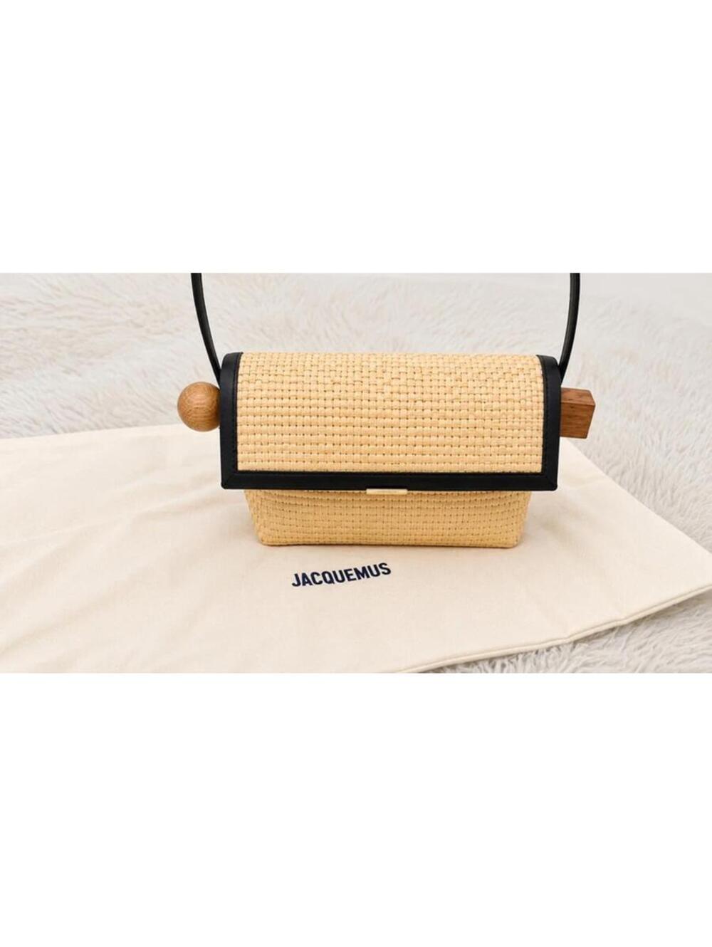 Jacquemus Le Rond Geometric Raffia Shoulder Bag